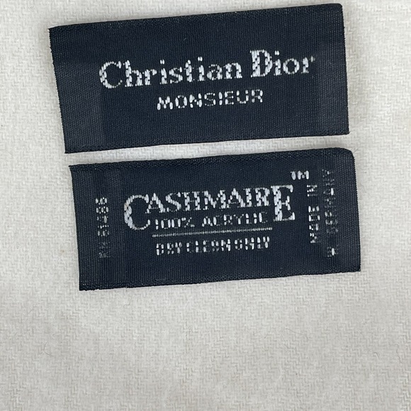 Vintage Christian Dior Monsieur Cashmaire 100% Acrylic Ivory Scarf Germany NWT